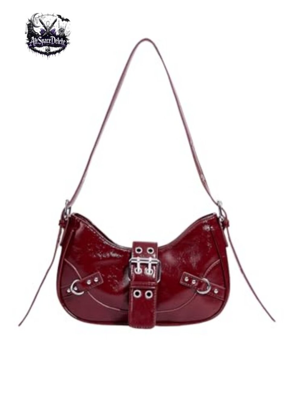 Floerns Women's Shoulder Bag Y2K Punk Clutch Mini Hobo Crossbody Vegan Leather